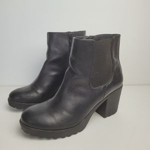 Wanted Boots Ankle Platform Chunky Heel Goth Y2K Black Size 9